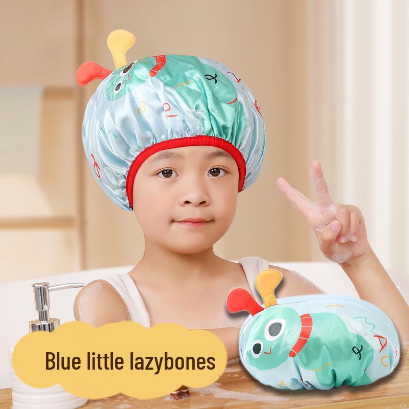 Kinder Cartoon Doppelschichtige Wasserdichte Badehaube - Niedlich, Verdickt, Anti-Öldampf, Duschhaube für Mädchen