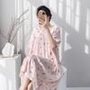 New cotton silk nightdress short-sleeved loose spring and summer loungewear casual loose dress lazy style woman