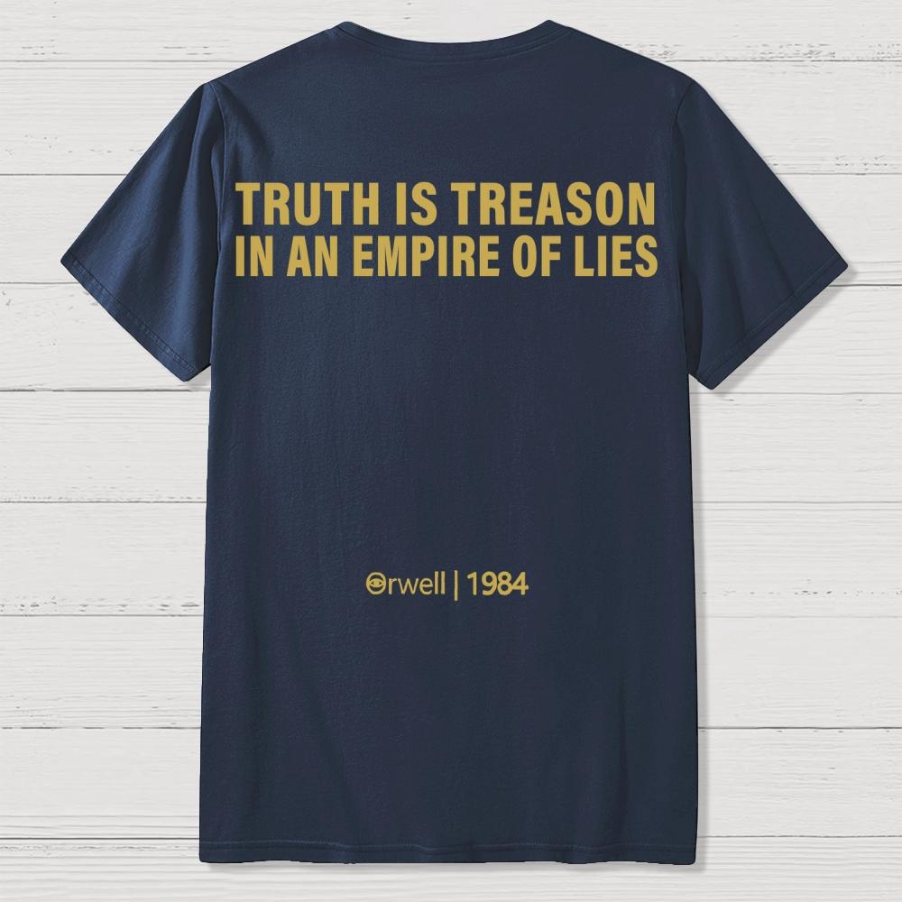 Orwell 1984 Impression Avant et Arrière Coton Été Décontracté Cool Lâche T-shirt