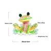 Ctue Rhinestone Frog Brooches for Women Luxury Lovely Vivid Animal Alloy Brooch Pin Trendy Men Suit Coat Gifts