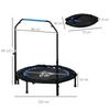 40 Zoll faltbares Mini-Fitness-Trampolin, mit verstellbarem Schaumstoffgriff, Blau