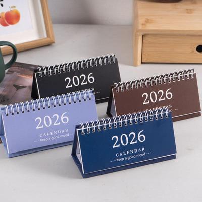 2026 Simple Style English Mini Desk Calendar Desktop Display Solid Color Portable Small Desk Calendar Desktop Decoration