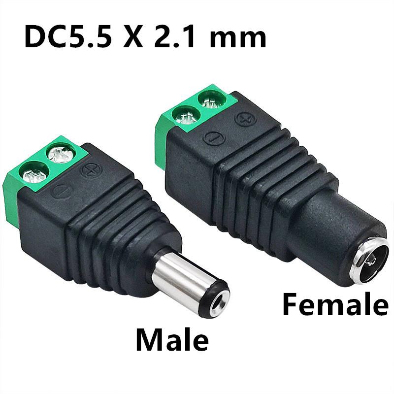 4pcs DC5.5x2.1 Plug male or Female Cable Wire Connector For LED Strip Free Welding LED Strip Adapter Connector