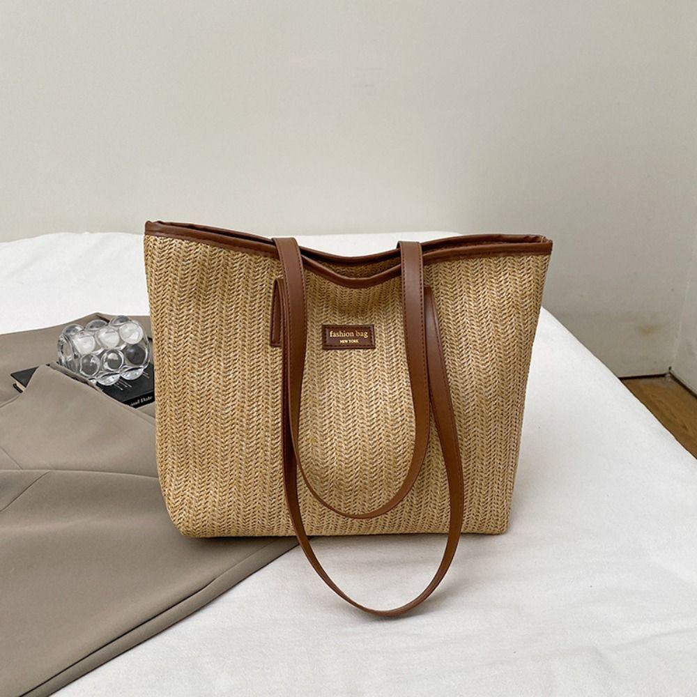 Leisure Straw Shoulder Bag Summer Tote Bag New Weave Straw Bag  for Women