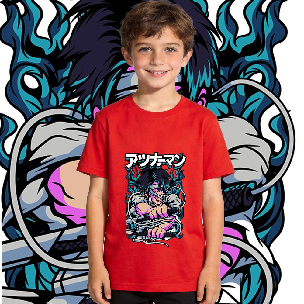 Aot Levi Anime Print Cotton Short Sleeve T Shirt for Boys Girls Kids Soft Breathable Casual Summer Top