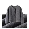 2025 New Korean Style Women's Short Wool Coat: Double-Sided Fragrance Style with Round Neck