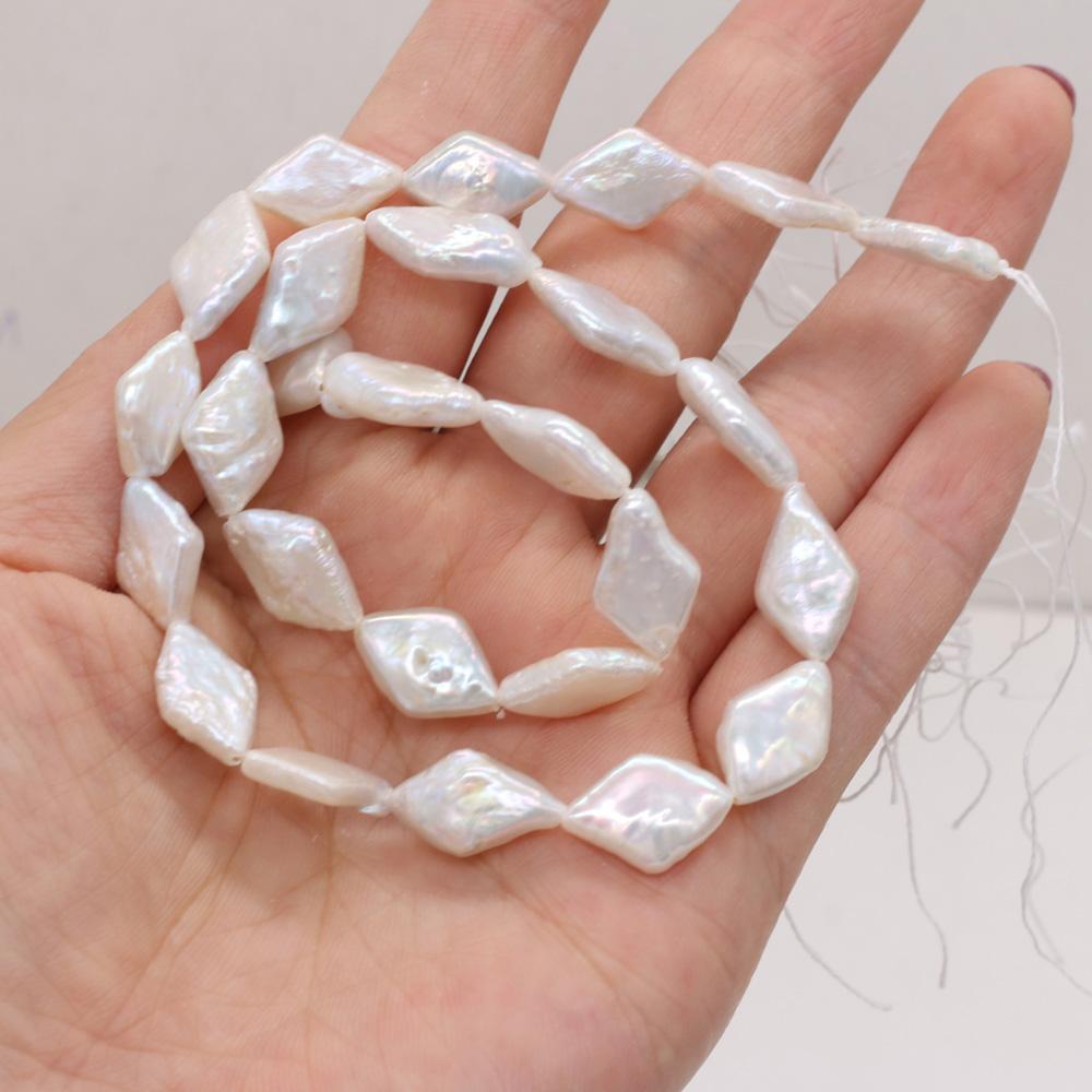 

1String, Boho Lozenge Pearls, White Natural Freshwater Pearl Beads, 9×14–10×15 Mm, for DIY Necklace Bracelet Accessories, Jewelry Making, 36cm 1String/ 9×14–10×15 mm белый