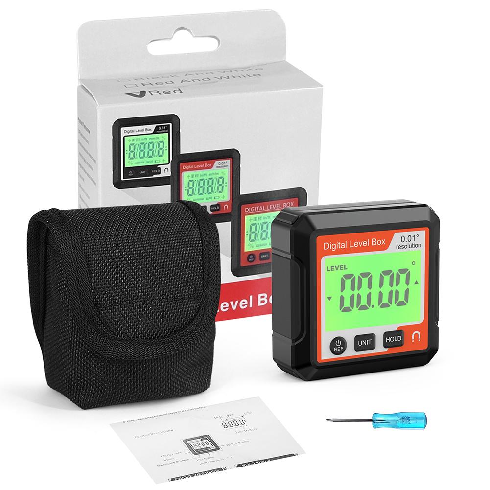 Digital Level Angle Gauge 360° LCD Electronic Protractor Mini Measuring Digital Inclinometer with Magnetic Base Bevel Protractor