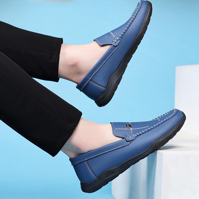 Men's Shoes Business Casual Leather Shoes Men's Summer Soft Leather Soft-soled Wear-resistant and Deodorant Loafers