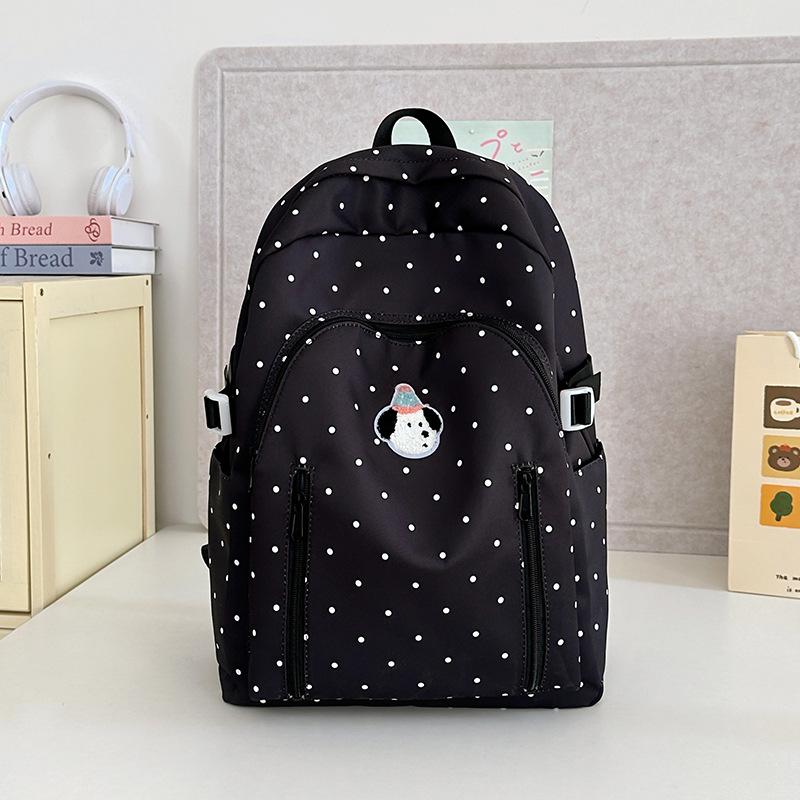 School bag schoolbag ins style versatile high value polka dot Korean girl light first big travel backpack