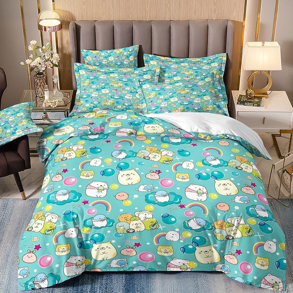 3D Digital Printing Corner Creature Bedding Cartoon Animation Children'S Three-Piece Set