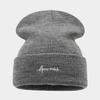 New autumn and winter personalized letter embroidery knitted hat Internet celebrity style men and women outdoor leisure sports warm wool hat