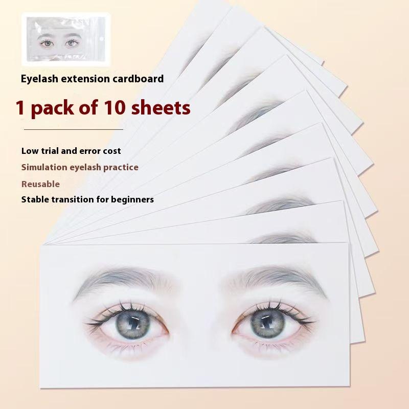 10Pcs False Eyelash Cards Beginner Lash Map Chart Wispy Lashes Reusable Makeup Training Eyelash Extensions Tool Simulated Eye
