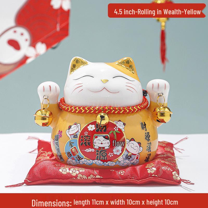 Creative Japanese Fortune Cat Ceramic Piggy Bank - Lucky Gift for Store Openings