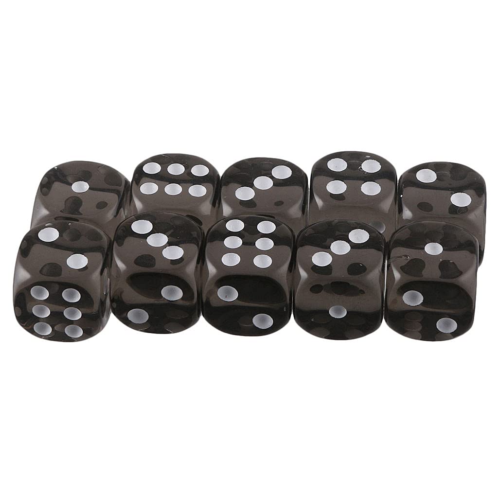 

brand Set of 10 TRPG game acrylic toy dice D6 dice all 10 colors Black [No item] six-sided -