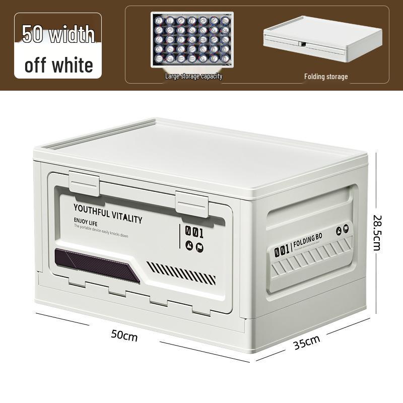 Extra Large Outdoor Storage Box: Side-Opening, Wood Lid, Foldable Camping & Car Trunk Organizer