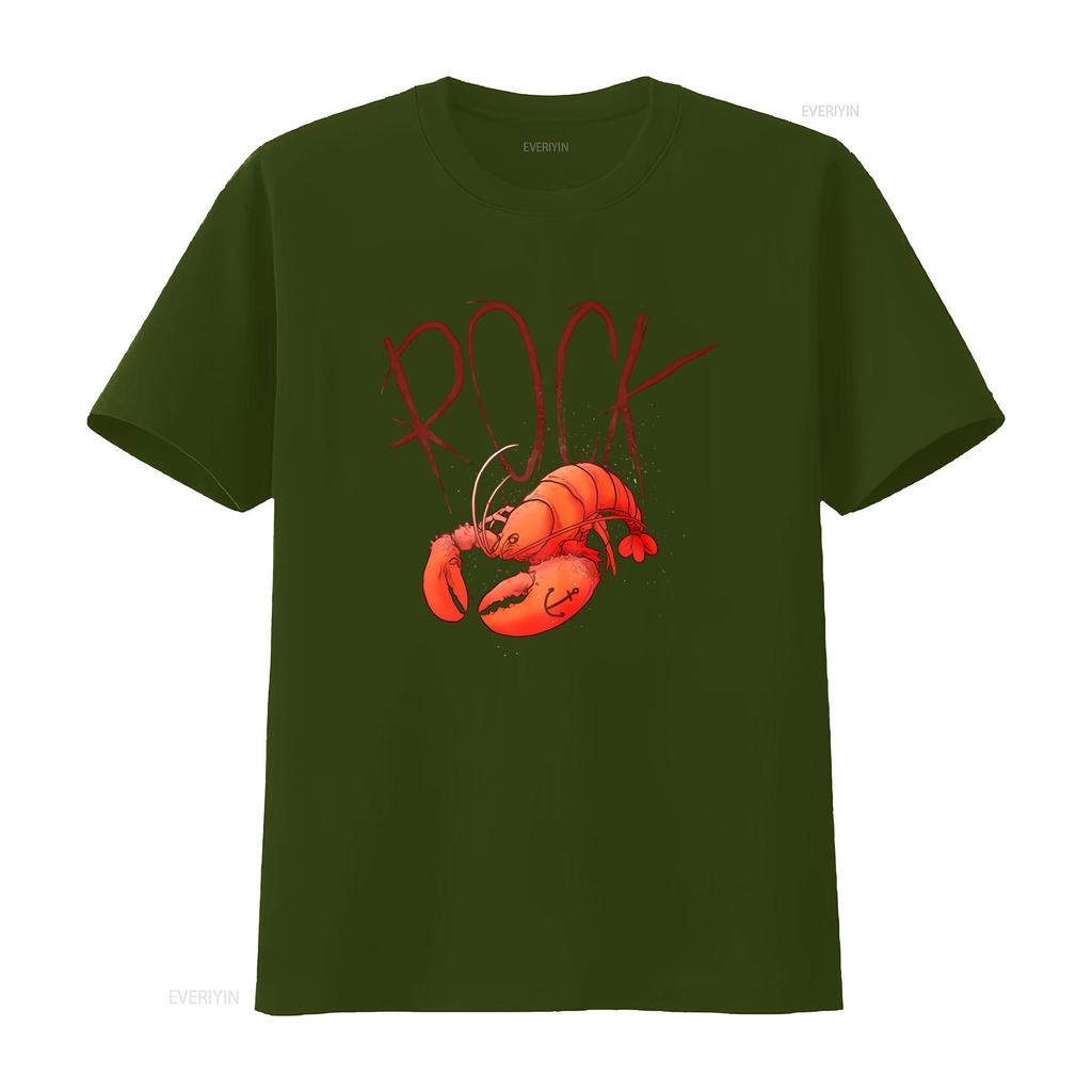 Lobster Rock T Shirt 100 Cotton Premium New Vintage Washed Unisex Comfortable Fashion Stylish Slightly Homme Stretched