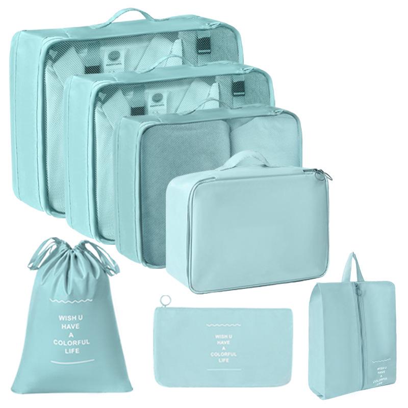 7-Piece Travel Storage Bag Set: Organize Toiletries, Cosmetics, Clothes, Shoes, and Luggage.