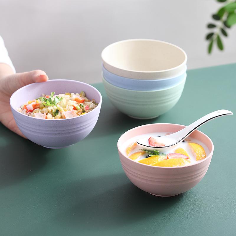 12cm Japanese Rice Bowl Soup Noodle Creative Fruit Salad Wheat Flavor Family Children Daily Use Small Bowl 2pcs Set