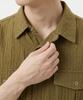 UNDEROFF Wrinkle Crop Pocket Short Sleeve Shirt Khaki