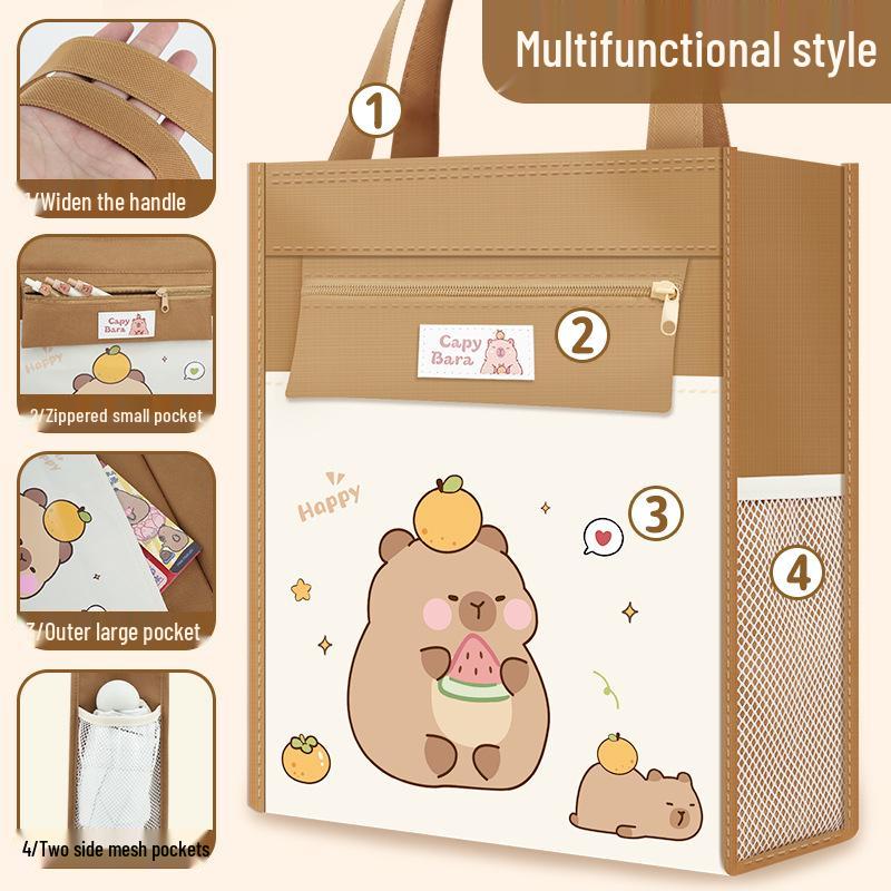 Creative Kids' Art Bag: Large-capacity, High-value Design with Double-sided Pockets and a Durable Zipper. Perfect for Tutoring and Art Supplies.