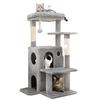 Double-Layer Cat Bed with Large Cat Tree Climbing Tower and Jumping Platform with Sisal Posts for Large Cats