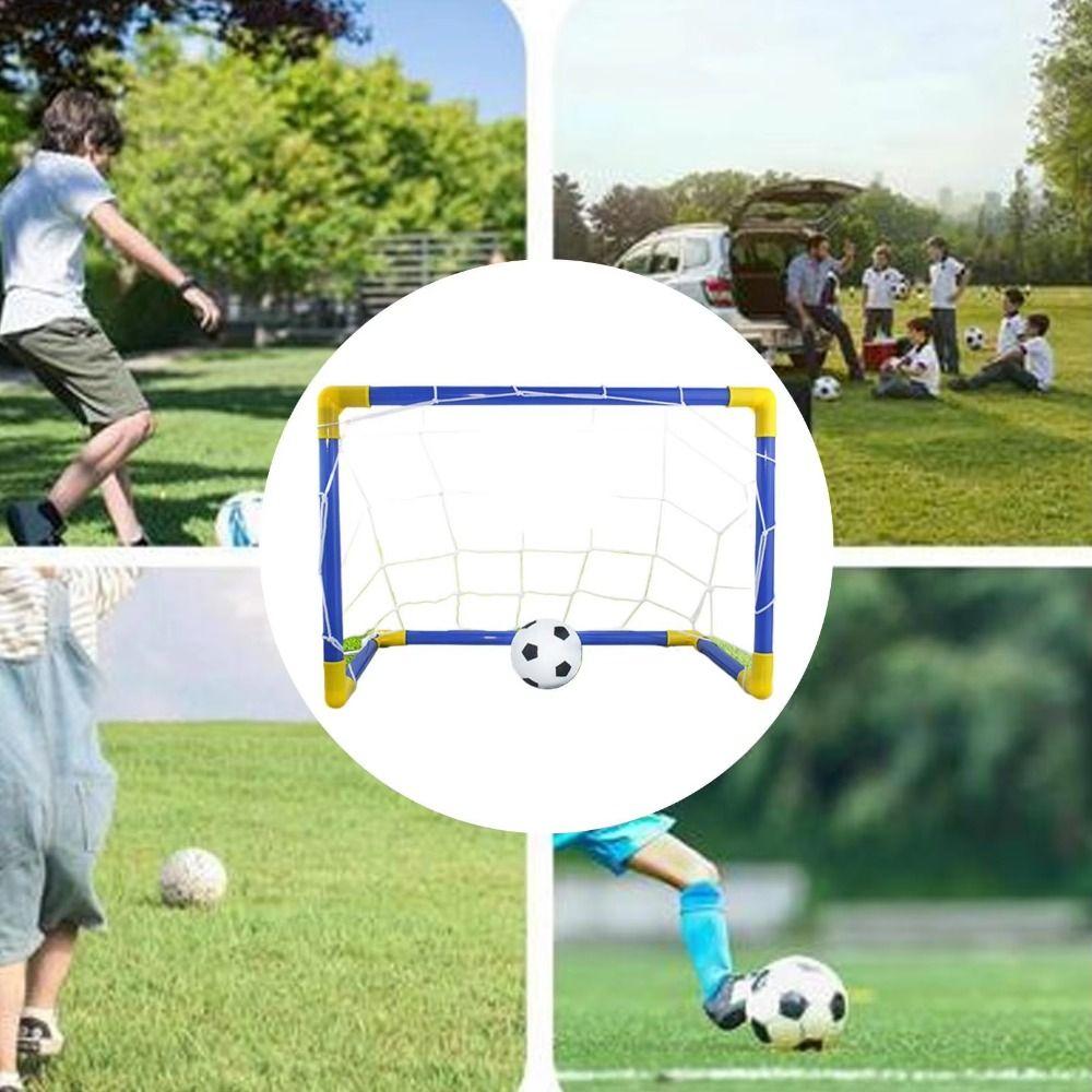 Foldable Soccer Goal Post Net Set High-Strength Frame Indoor Soccer Post Frame Kit Team Games