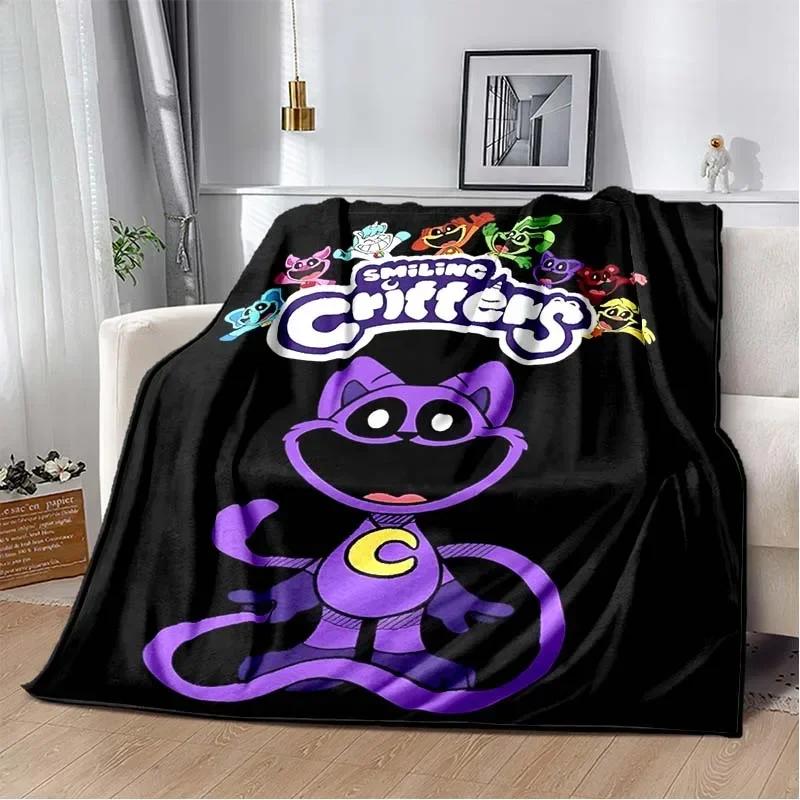 Cute Cartoon Smiling Critters Logo Throw Blanket for Living Room Bedroom Warm Cozy Sofa Bed Blanket Gift