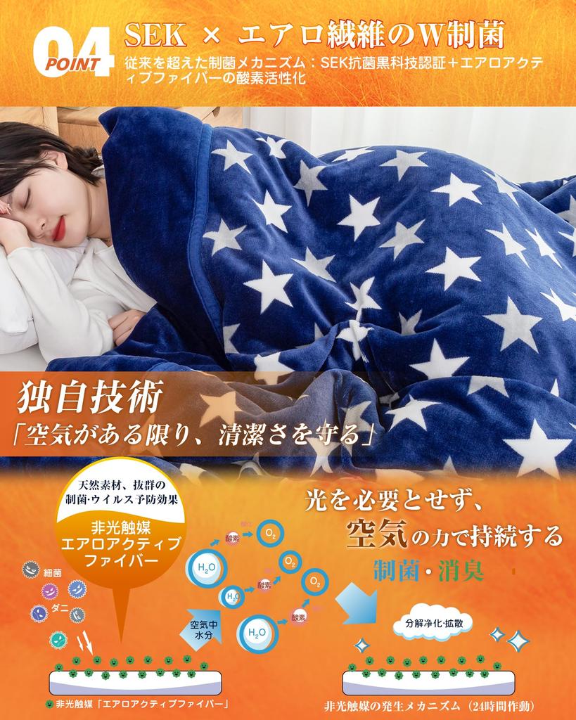 VK Living Blanket Instant Heat Winter Warm Thick Flannel Flat Yarn Moisturizing Treatment Antibacterial and Deodorizing Collar Fluffy Machine Washable