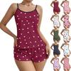 Women Soft 2 Piece Pajamas Set Sleeveless Shorts Set Loungewear Sets Pyjamas Nightwear