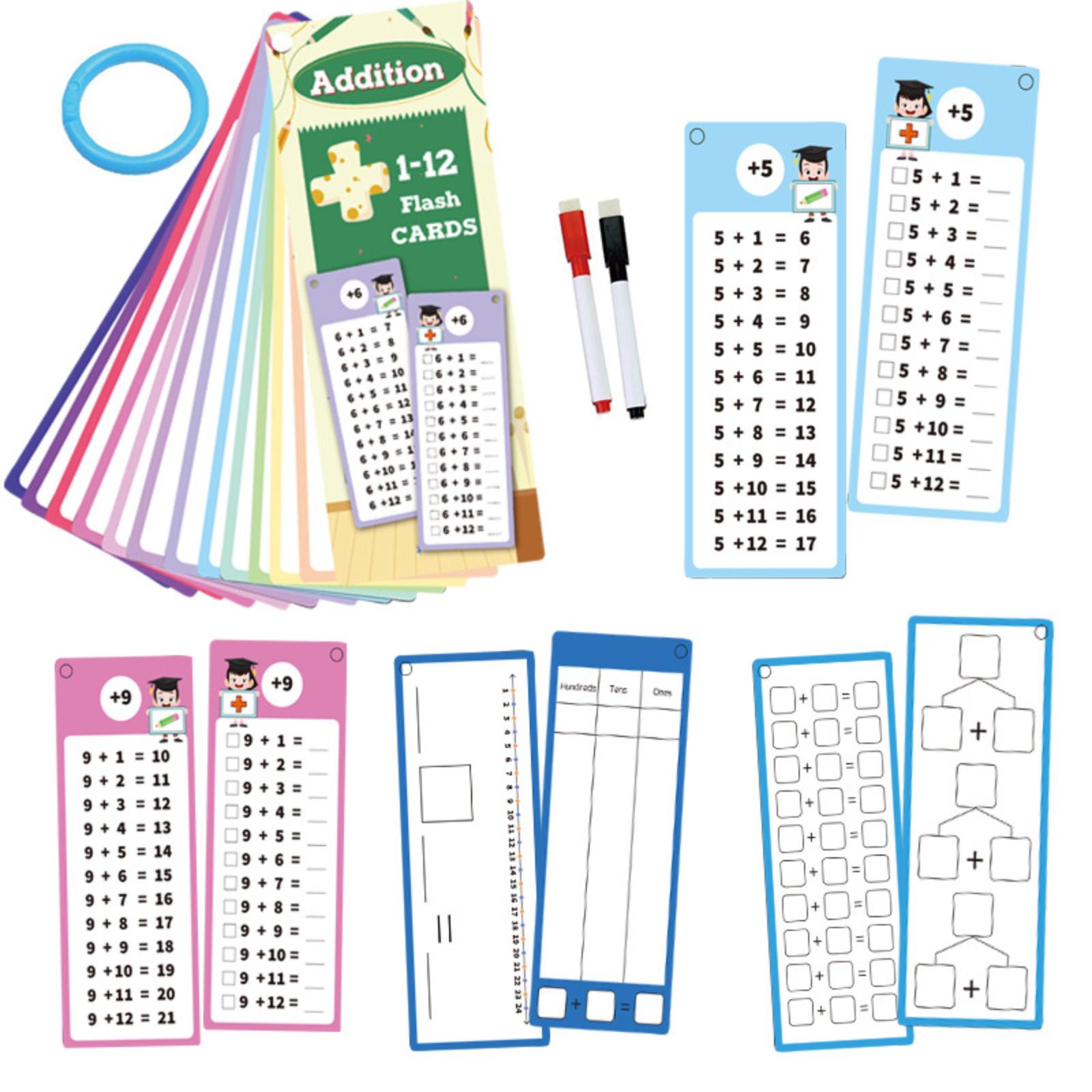 15PC Erasable Flashcards For Learning Basic Arithmetic Operations Suitable For Children  School Training  And Early Education 20ml One Size
