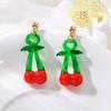 Hot-selling cherry fruit pendant earrings cute and elegant daily vacation earrings