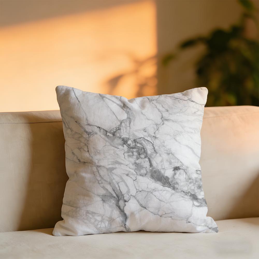 Marble Texture Cushion Cover Cozy Velvet Throw PillowSoft Warm Cushion For Sofa Bed