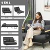 Convertible Sofa Bed, 4-in-1, 2-Seater, Foldable, 5-Level Backrest, Pillows, 102 X 73 X 81 Cm, Grey