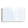 Smart Zigbee Tuya WiFi Voice-Control 10-Gang Touch Switch with Alexa, 146 Tempered Glass Panel, Model 5/8.