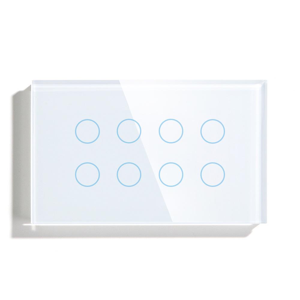 Smart Zigbee Tuya WiFi Voice-Control 10-Gang Touch Switch with Alexa, 146 Tempered Glass Panel, Model 5/8.