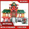 1223pcs Shinobi Battle for City Temple Huge Entrance Doors Dragon Windows Glider 9797 Building Blocks Toys Compatible With Model