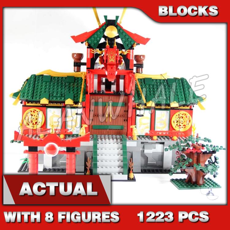 1223pcs Shinobi Battle for City Temple Huge Entrance Doors Dragon Windows Glider 9797 Building Blocks Toys Compatible With Model