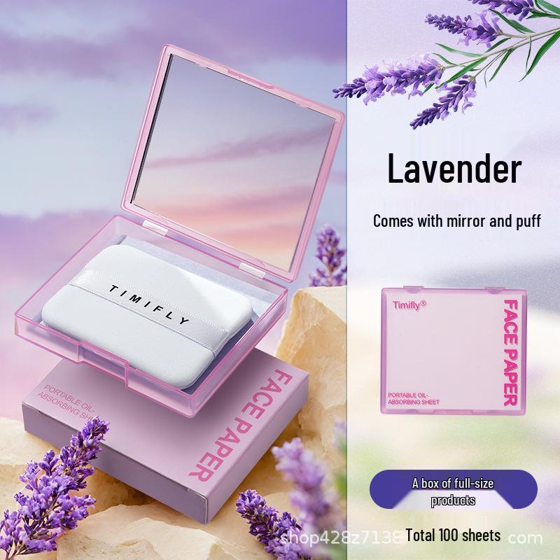 Oil-Absorbing Face Paper with Puff & Mirror - Unisex Refreshing Oil Control
