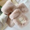 Faux Rabbit Fur Plush Scarf Fake Collar Pure Color Bib Retro Women Winter Scarves  For Girls