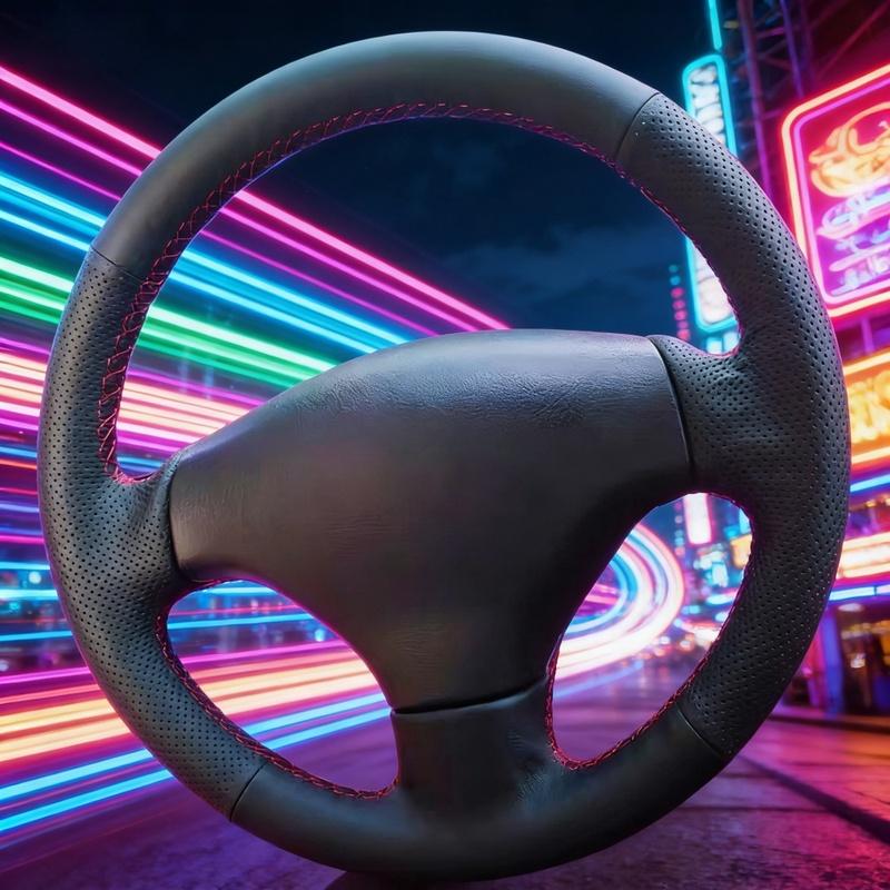 

ization Breathable Leather 206 1998-2005 206 SW 2003-2005 206 CC 2004 2005 Car Steering Wheel Cover For Peugeot 206 Blue Thread