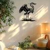 Great Blue Heron Metal Wall Art, Black Standing Sculpture for Outdoor Patio Living Room Decor, Birthday Gift