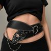 Heavy-Duty Rivet Leather Belt Y2k Dress Jeans Belt Niche Design Women's Waist Belt  Jeans Accessory