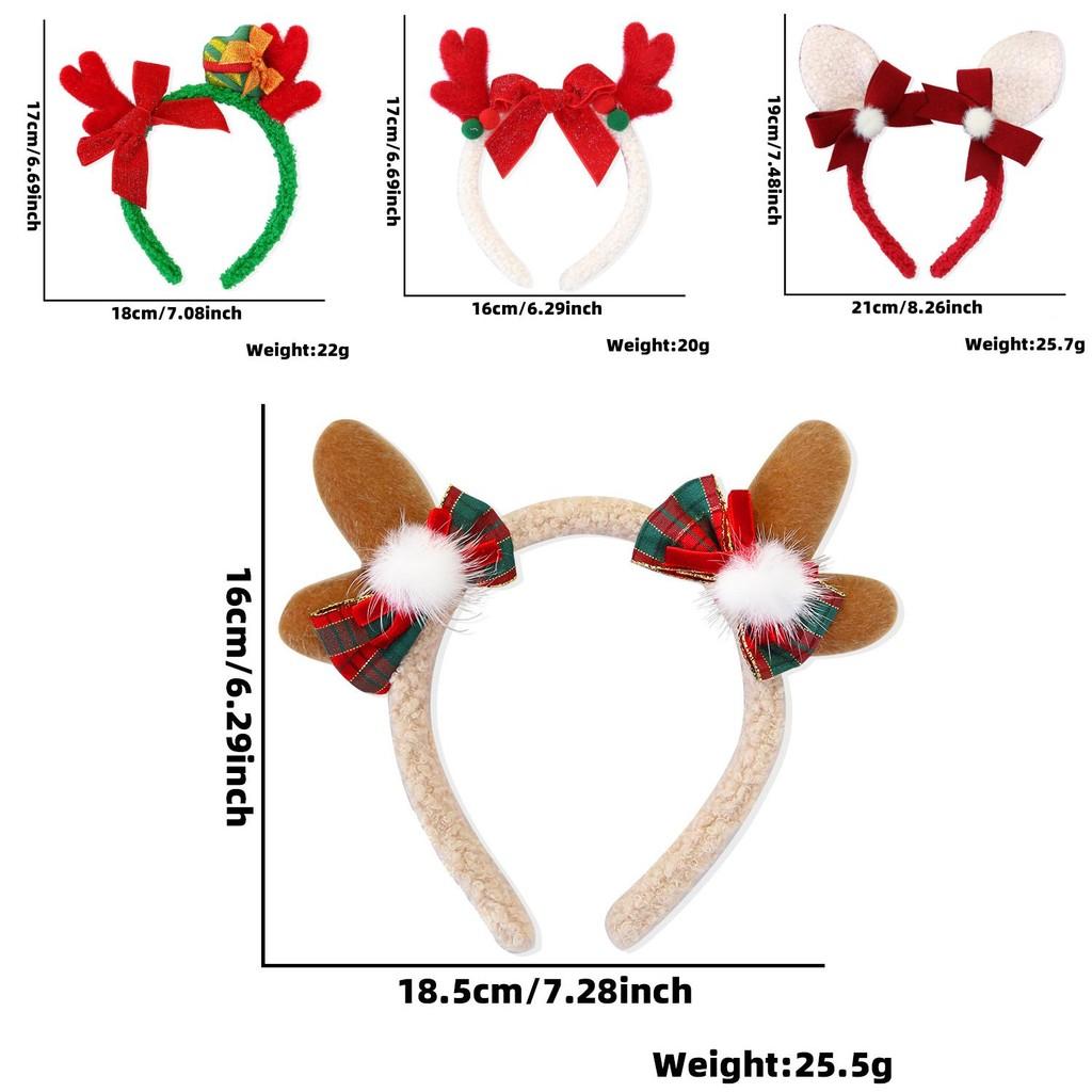 Stilvolles Weihnachtsstirnband mit Plüsch-Rentiergeweih für Kinder