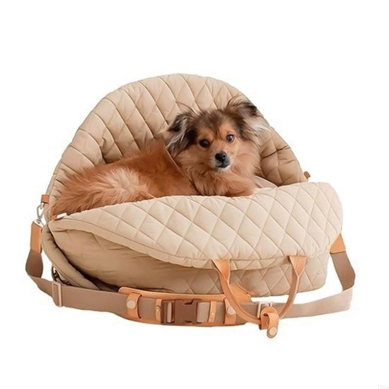 Pet Carriers Convertible Car Seats Folded Dog Bed With Secure Safety Rings Nonslip Bottom Storage Pouches For Travel