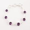 Natural Amethyst Gemstone 925 Sterling Silver Jewelry Handmade Stylish Bracelet RB-14-4