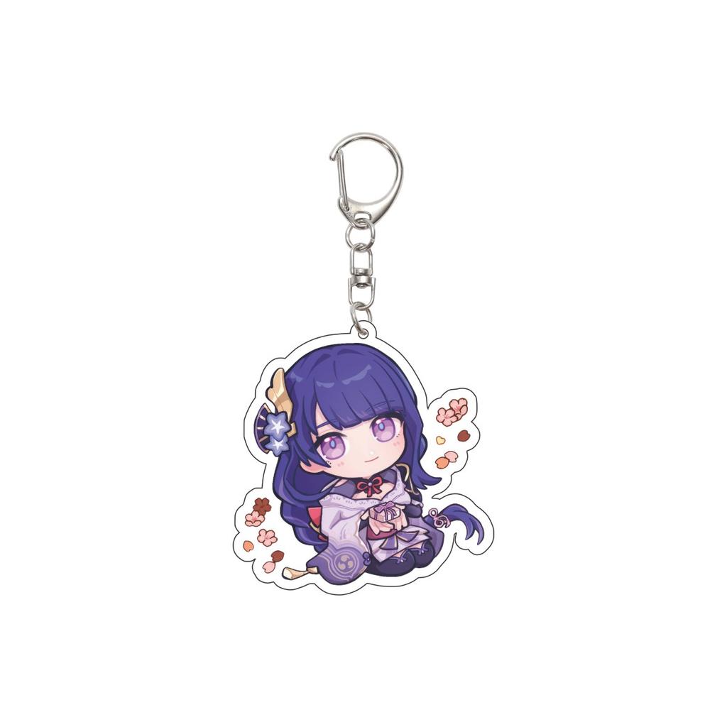 55MM Anime Genshin Impact Keychain Beelzebul Key Chain Acrylic Model Plate Christmas Gifts