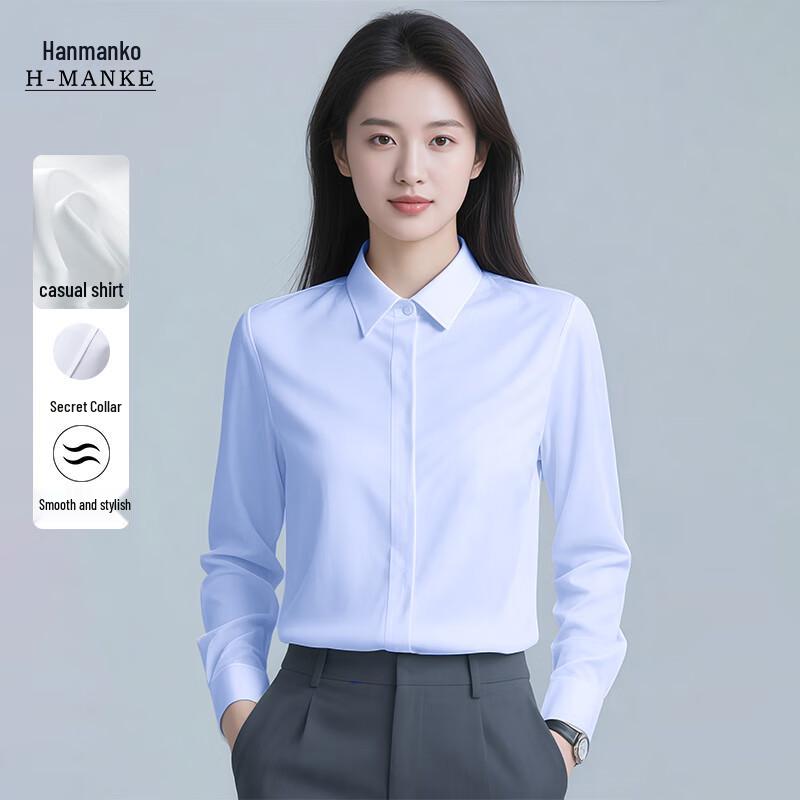 HANMANKE Women s Long-Sleeve Business Formal Shirt 4XL
