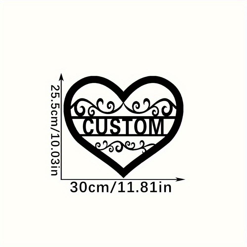 Custom Metal Heart Wall Art Sign for Home Garden Porch Valentine Decor