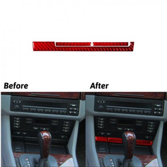 Red Carbon Fiber Interior Below Cup Holder Cover Trim For BMW M5 E39 1998-2003